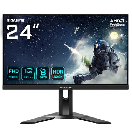 Gigabyte G24F 2 24" FHD Gaming Monitor - 1920 x 1080, 165Hz, 1ms, 300 cd/m², AMD FreeSync Premium, HDR Ready, DisplayPort 1.2, HDMI 2.0