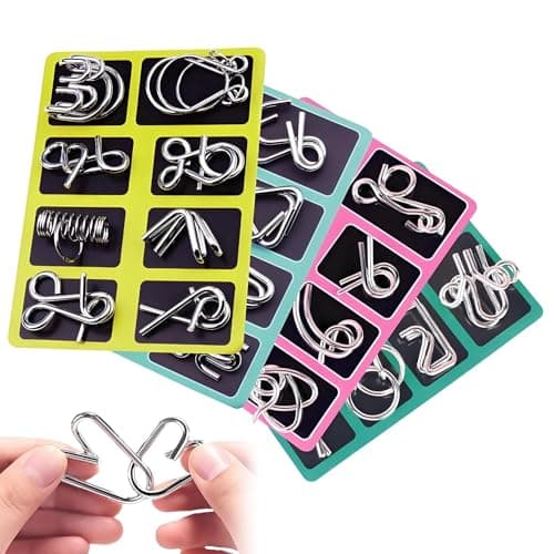 32 Pcs Metal Puzzles Brain Teaser Puzzles Metal Puzzle Set 13.5X18Cm