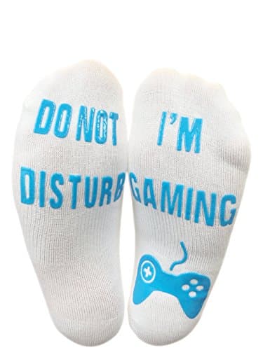 ''Do Not Disturb I'm Gaming" Funny Socks - Great Novelty Gift For Gamers Who Have Everything! (Ankle Lounge Socks)