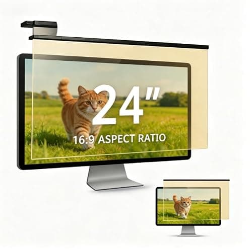 EliWhale 24 Inch Hanging Anti Blue Light Screen Protector for Monitor