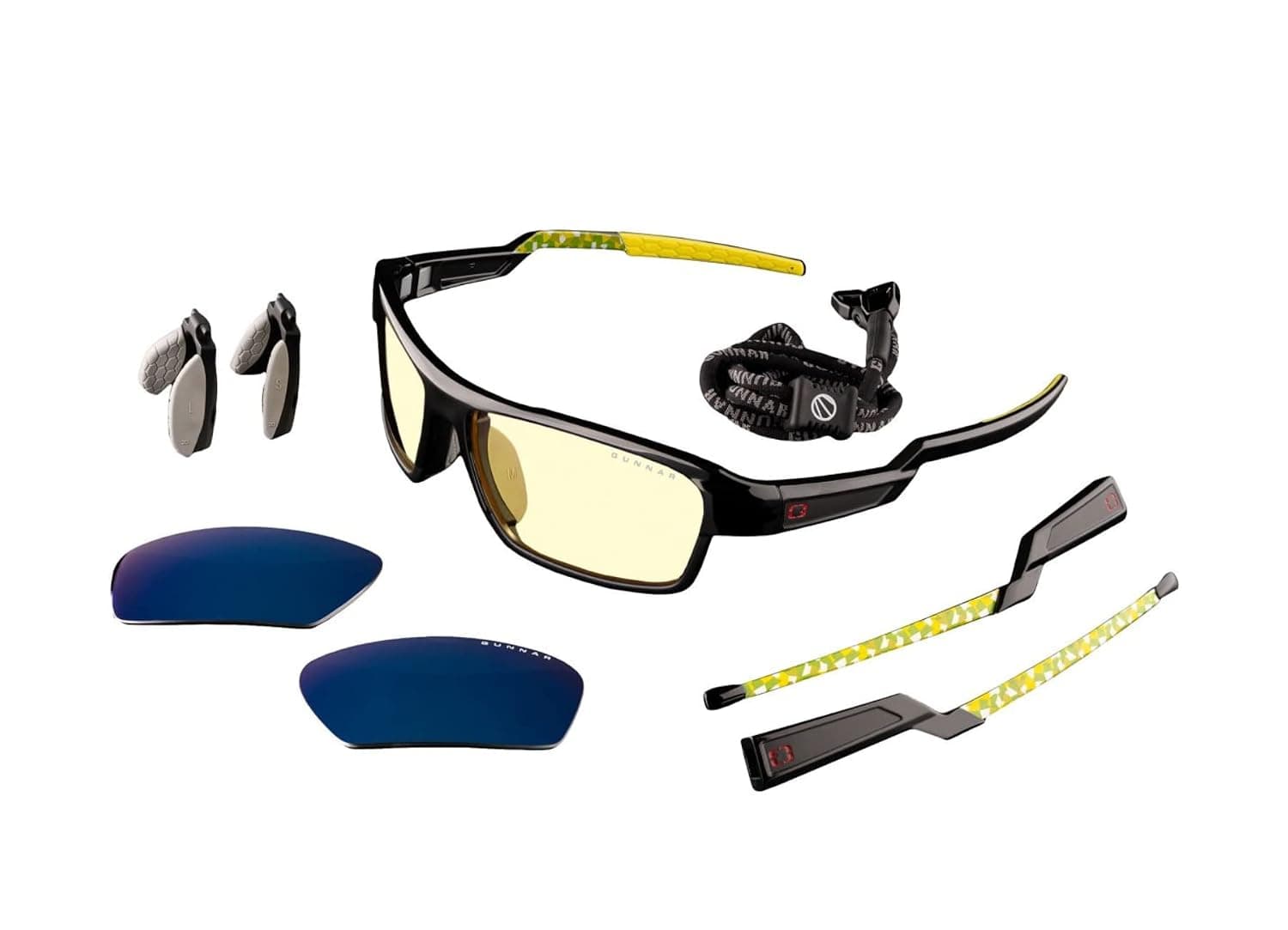 GUNNAR Gaming and Computer Eyewear - Lightning Bolt 360, 6 Siege edition, Lens Tint: Amber (Blocks 65% Blue Light & 100% UV Light) - Blue Light Glasses - Patented lens- Next Generation Esports Glasses | Computer / Gaming glasses - ESL Lightning Bolt 360 - Amber/Sun - 65–90% blue light & 100% UV - Patented technology