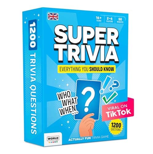 Super Trivia Games for Adults with 1200 Questions - Fun Board Game with Trivia Cards - Family Game for Teens and Adults - Fun Party Games for Teenage Boy Gifts