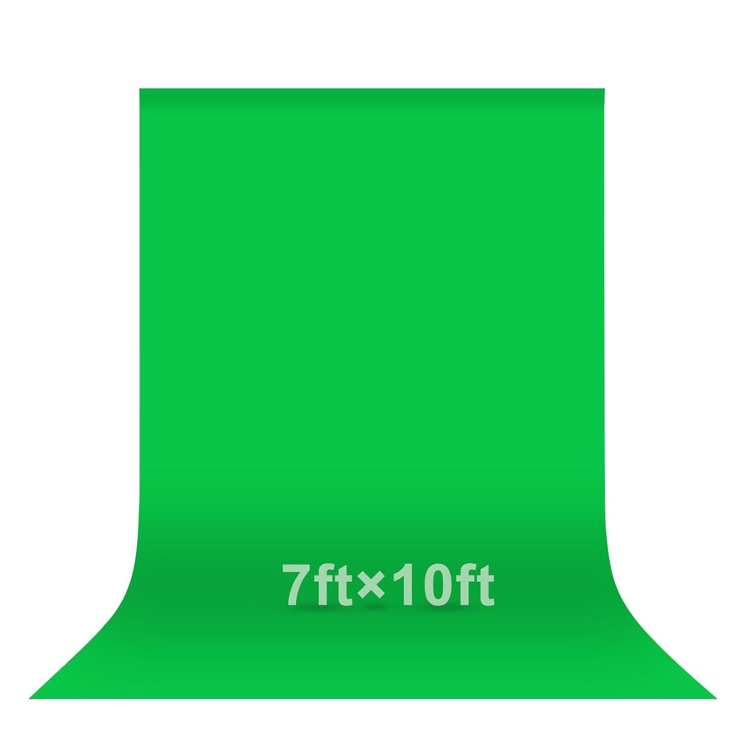 EMART Green Screen Backdrop 2.1x3m, Greenscreen Background for Photo | Polyester Green Screen Fabric Cloth, Chroma Key Greenscreen Sheet, for YouTube Zoom Meeting Video Studio Live Streaming