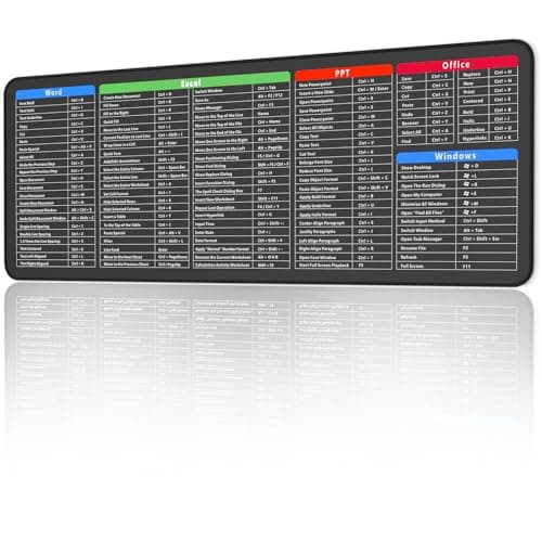 EFISH Excel Mouse Pad (800 * 300 * 3 MM) Black Extended Large Mouse Mat Desk Pad, Stitched Edges Mousepad,Non-Slip Rubber Base,XL Gaming Mouse Pad for Office & Home.
