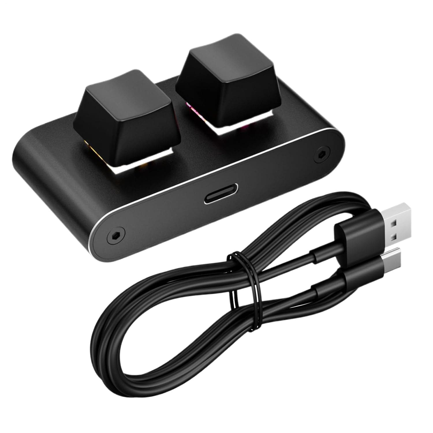 2 Button Macropad - Programmable Type C Computer Keyboard | Plug and Play Aluminium Keyboard, Programming Macro for , Streaming, Video Editing, Programming and Home Use in the Office