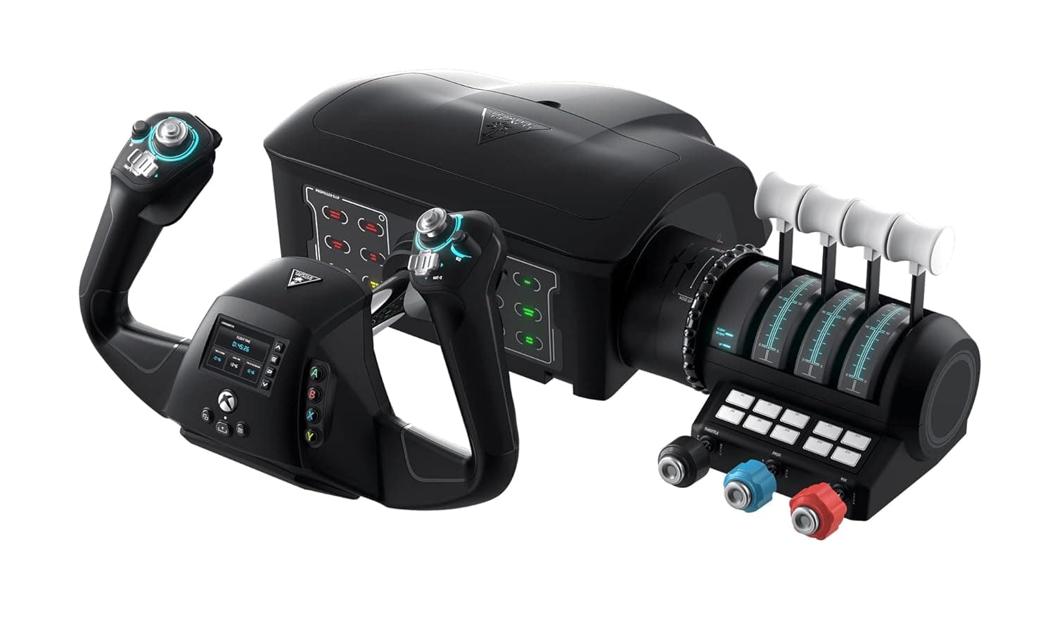 Turtle Beach VelocityOne Flight Simulation Yoke System, XBOX, PC | Black, XBOX Series X|S, XBOX One, Windows PC, Complete Controls, Yoke Handle, Throttle Quadrant, Trim Wheel & Rudder Controls