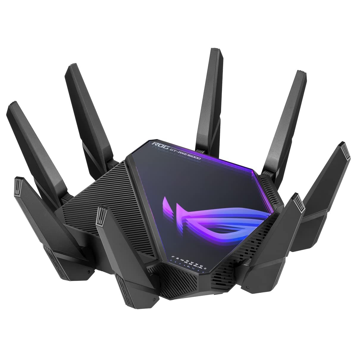 ASUS ROG Rapture GT-AXE16000 quad-band WiFi 6E gaming router, new 6 GHz band, dual 10G ports, 2.5G WAN port, dual WAN, AiMesh support, VPN Fusion, Triple-level game acceleration, network security