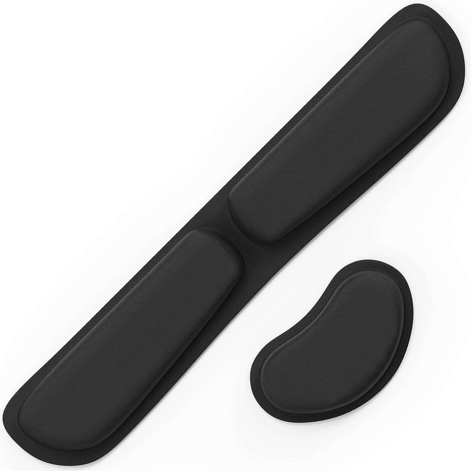 GIM Keyboard Wrist Rest & Mouse Pad Set with Ergonomic Memory Foam | Non-slip rubber base, breathable soft fabric, pressure-relief support, reinforced stitched edges, for office & gaming use