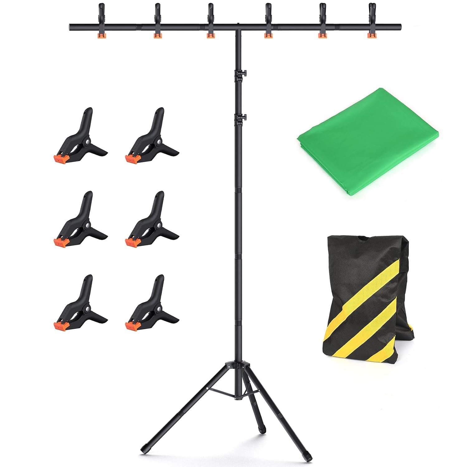 Forlogic Green Screen Backdrop Kit with Stand, 8x5.3ft Portable GreenScreen Background Stand for Streaming Video and Photography Shoots