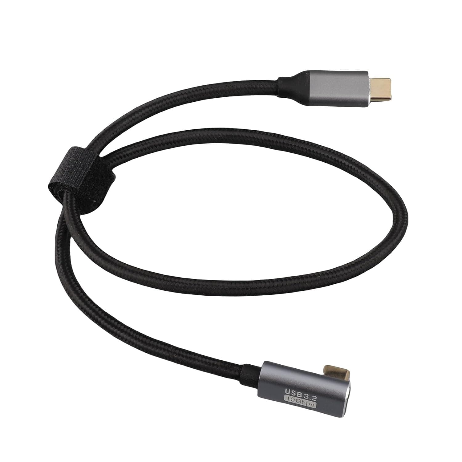 Right Angle USB C to USB C Cable 100W USB3.1 Gen2 10Gbps 4K 60Hz for Steam Deck, PD Fast Charging, 90 Degree L Shape Plug, Durable Nylon Braiding (50cm)