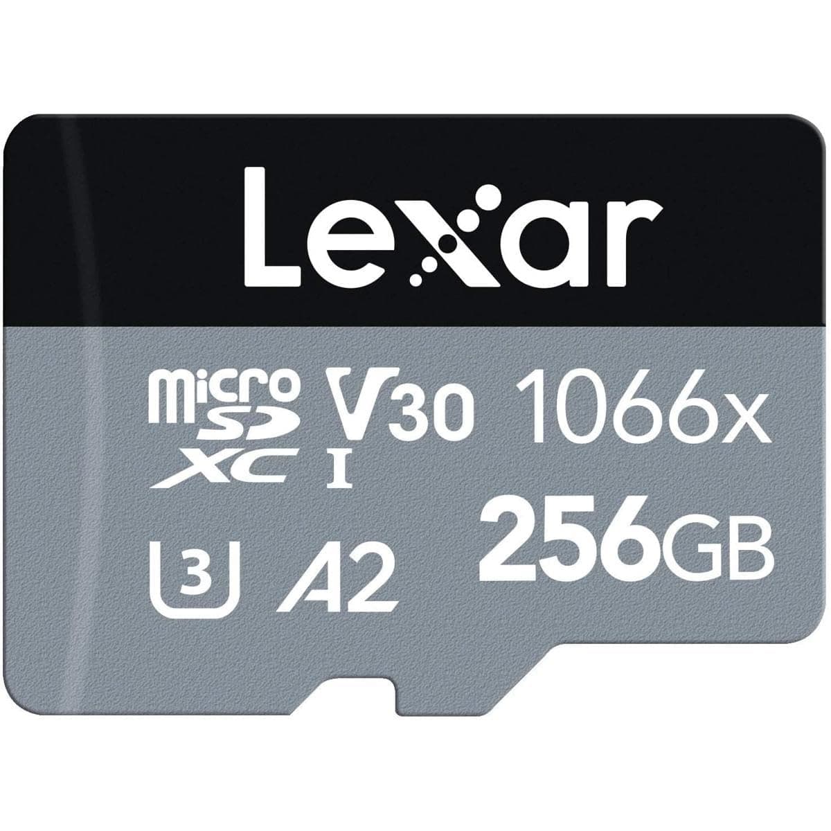 Lexar 256GB Professional 1066x micro SD Card w/SD Adapter, UHS-I, U3, V30, A2, Full HD, 4K, Up to 160/120 MB/s, for Action Cameras, Drones, Smartphones, Tablets, Nintendo-Switch (LMS1066256G-BNANU)