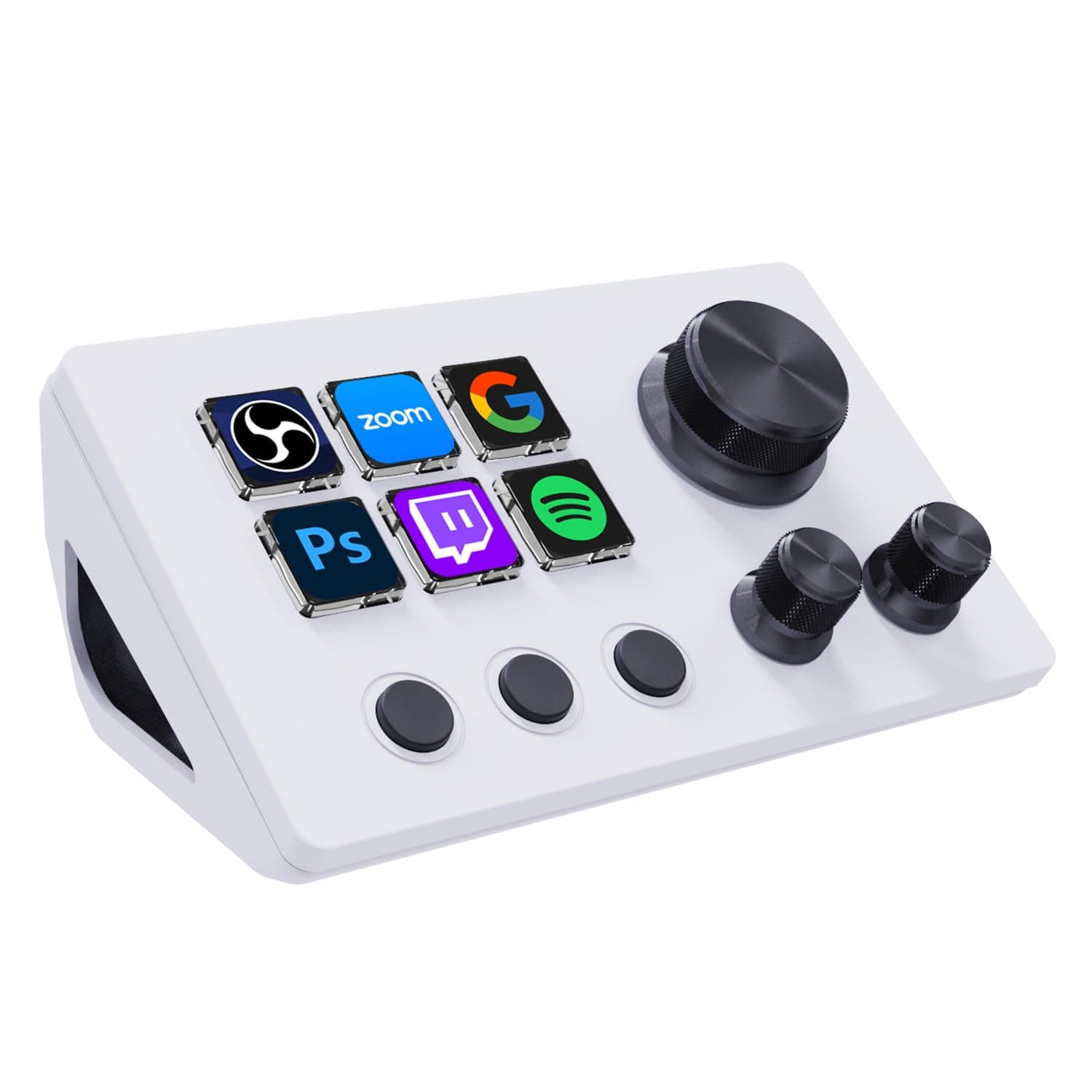 TreasLin VSDinside Stream Controller Deck Stream Dock with 12 Customizable Macro Keys to Trigger Actions in OBS Twitch YouTube for Content Creators Streaming Gaming Compatible with PC & Mac N3 White