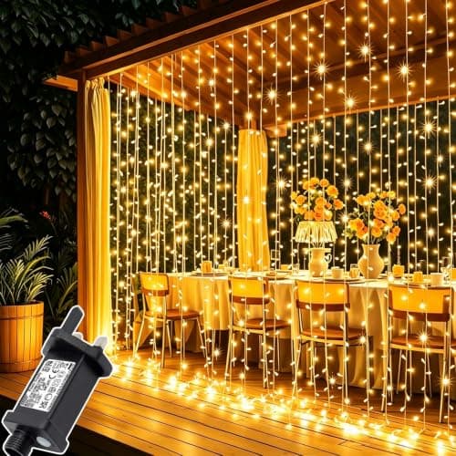 Joycome Curtain Lights, 3m x 3m 300 LED Curtain Fairy Lights Plug in