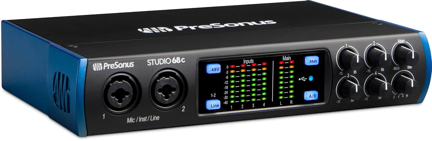 PreSonus Studio 68c, USB-C, Audio Interface, Software Bundle Including Studio One Artist, Ableton Live Lite DAW and More for Recording, Streaming and Podcasting