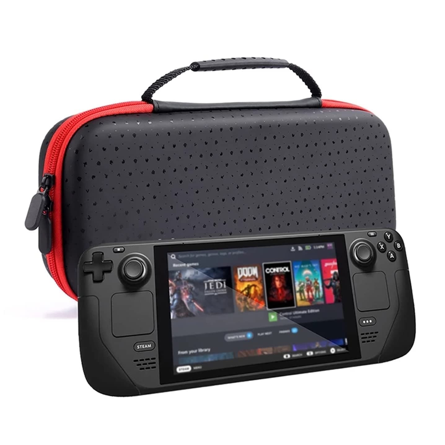 TUVOWAK Carrying Case for Steam Deck , Protective Portable Travel Hard Storage Bag Pouch with 10 SD Games Cartridges for Steam Deck & Accessories, Black