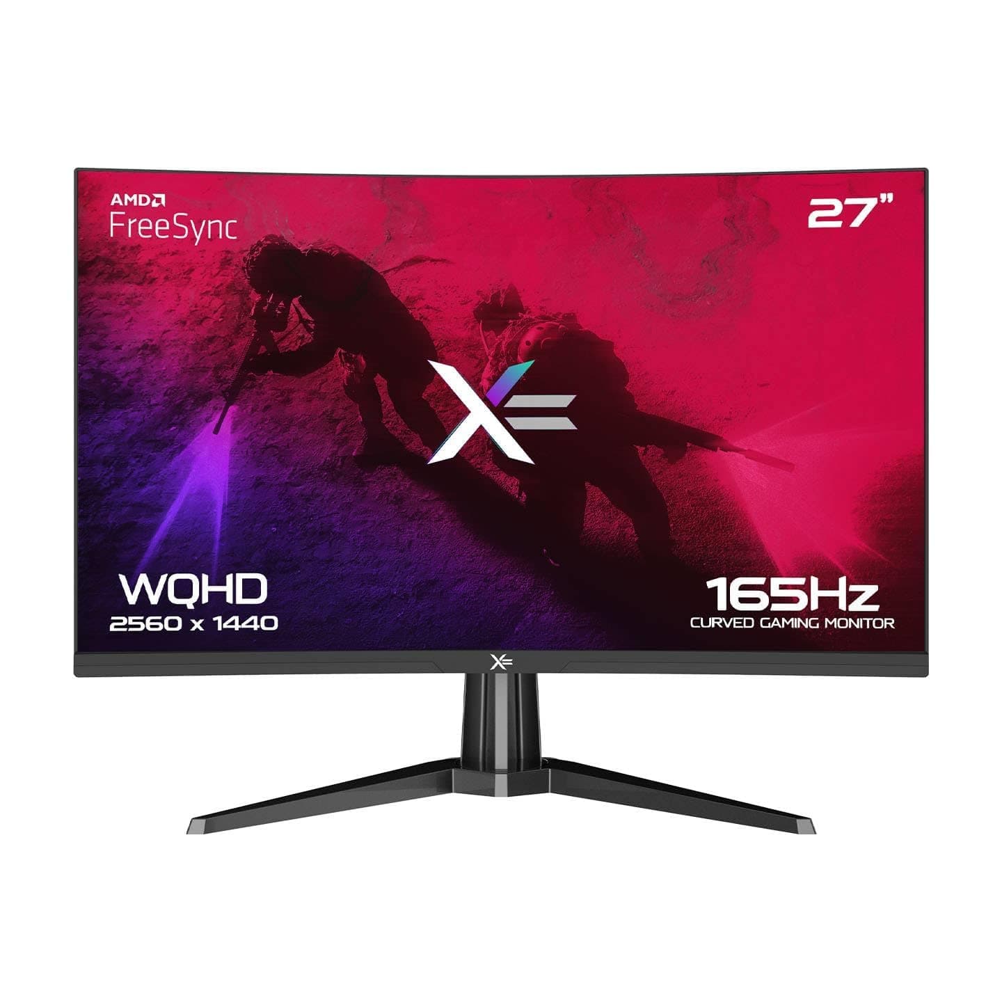 ADMI X= XC27WQ 27'' VA 1440p 165Hz FreeSync/G-Sync DP HDMI Curved RGB Gaming Monitor with speakers