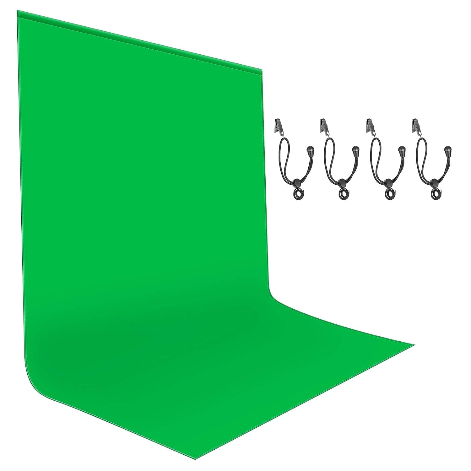 Neewer Green Screen, 6x9ft/1.8x2.8M, Synthetic Fiber Material, Includes 4 Backdrop Clips, for Photo Video Studio Film Television