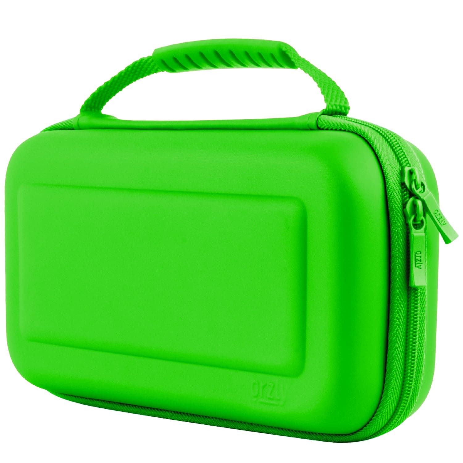 Orzly Carrying case for Nintendo Switch OLED and Switch Console - Green Protective Hard Portable Travel case Shell Pouch for Nintendo Switch Console & Accessories