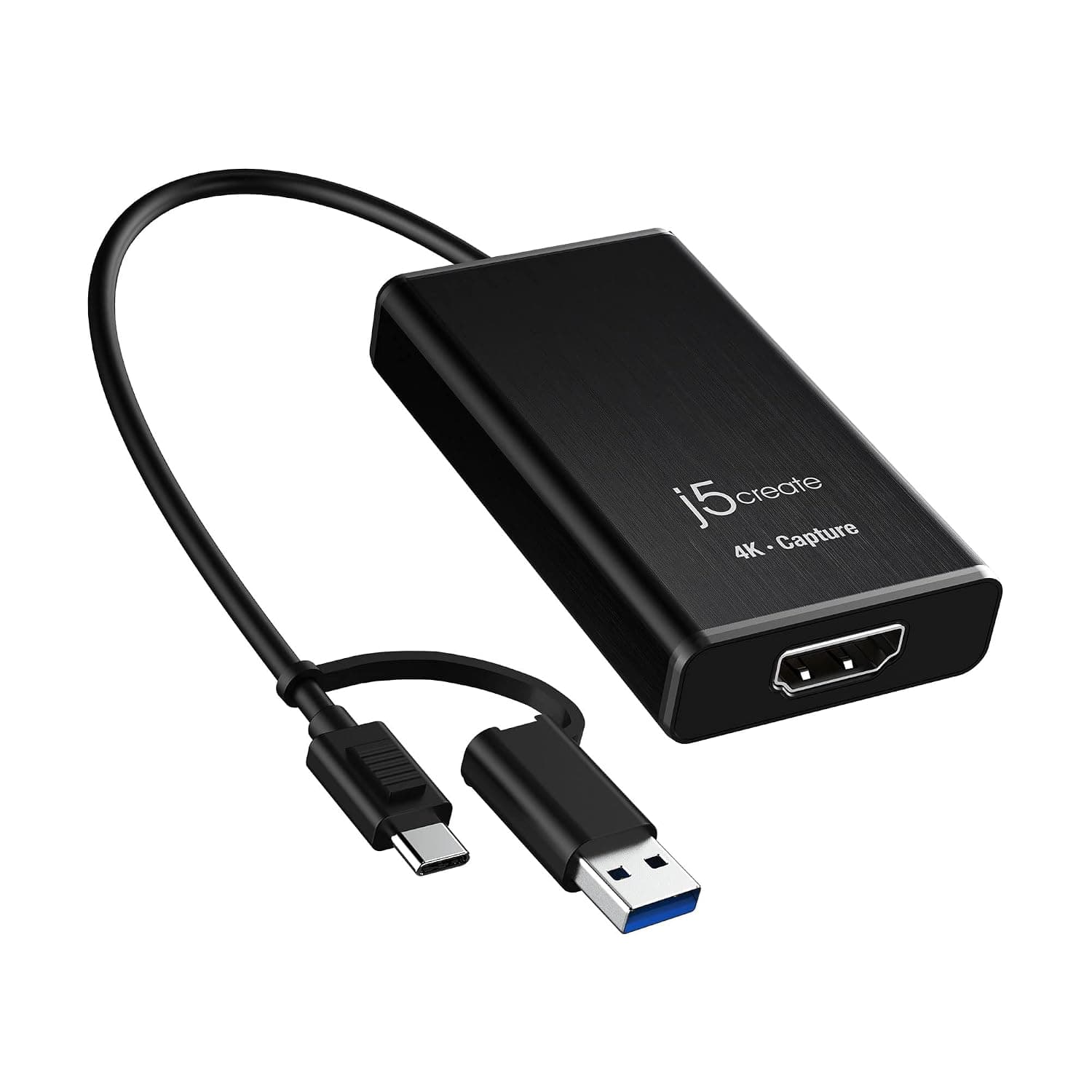 j5create 4K HDMI Video Capture Card, DSLR Cam Link, Game Capture Adapter | for Live Gaming, Broadcasting, Streaming, Video Conference | Support 4K30, 2K60, 1080p120 (JVA11)
