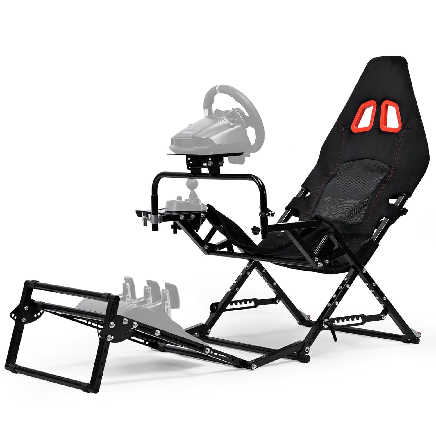 Minneer Foldable Racing Simulator Cockpit Compatible with Logitech G29 G920 G923, for Thrustmaster, for Fanatec Adjustable Driving Frame with Direct Drive Support for Enhanced Racing Game Experience