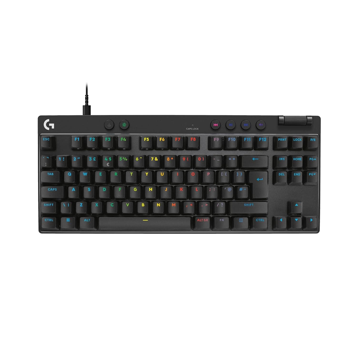 Logitech G PRO X TKL RAPID Tenkeyless Wired Gaming Keyboard | Magnetic Analog Switches, Rapid Trigger, Adjustable Actuation, Customisable RGB, QWERTY UK English Layout - Black