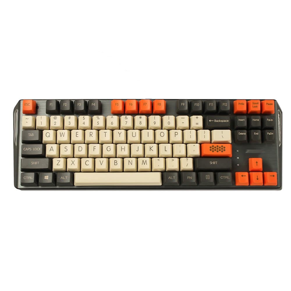 YMDK Carbon Top Print 60 87 104 Keycaps Thick PBT OEM Profile Keycap for MX Mechanical Keyboard (Only Keycap) (87)