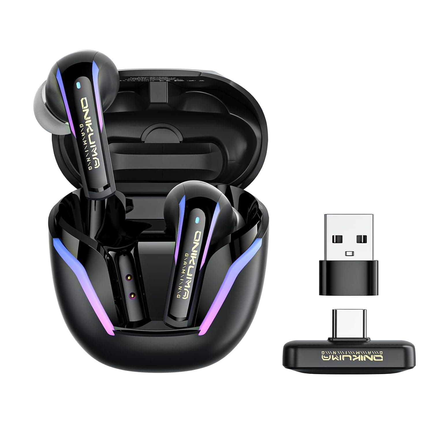 2.4G Wireless Gaming Earbuds with ENC Mic, 20ms Low-Latency for PS5/4, Meta Quest 3/3S/2, 2.4GHz Bluetooth Dual-Mode Headphones for Phone, Pad, Laptop, Steam Deck, PC, VR(with USB-C Dongle)