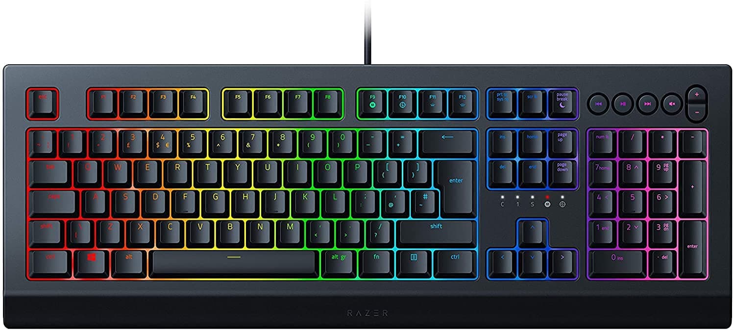 Razer Cynosa V2 - Membrane Gaming Keyboard (Keyboard with Soft Spring-Loaded Keys, Media Keys, Cable Management, Fully Programmable, RGB Chroma Lighting) UK Layout | Black
