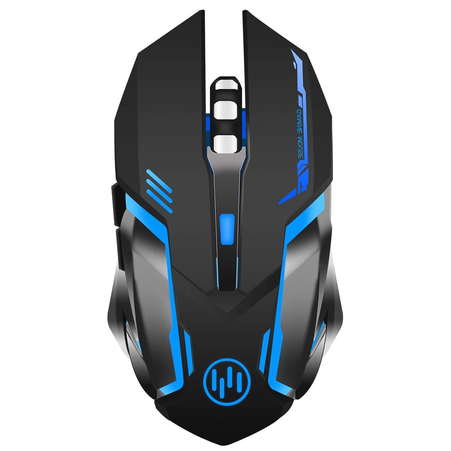 Wireless Gaming Mouse, Scettar Rechargeable Computer Gaming Mouse Unique Silent Click,7 Breathing Led Light,3 Adjustable DPI,Iron Plate,Power Saving Mode Wireless Mouse for Laptop/PC/Notebook(Black)