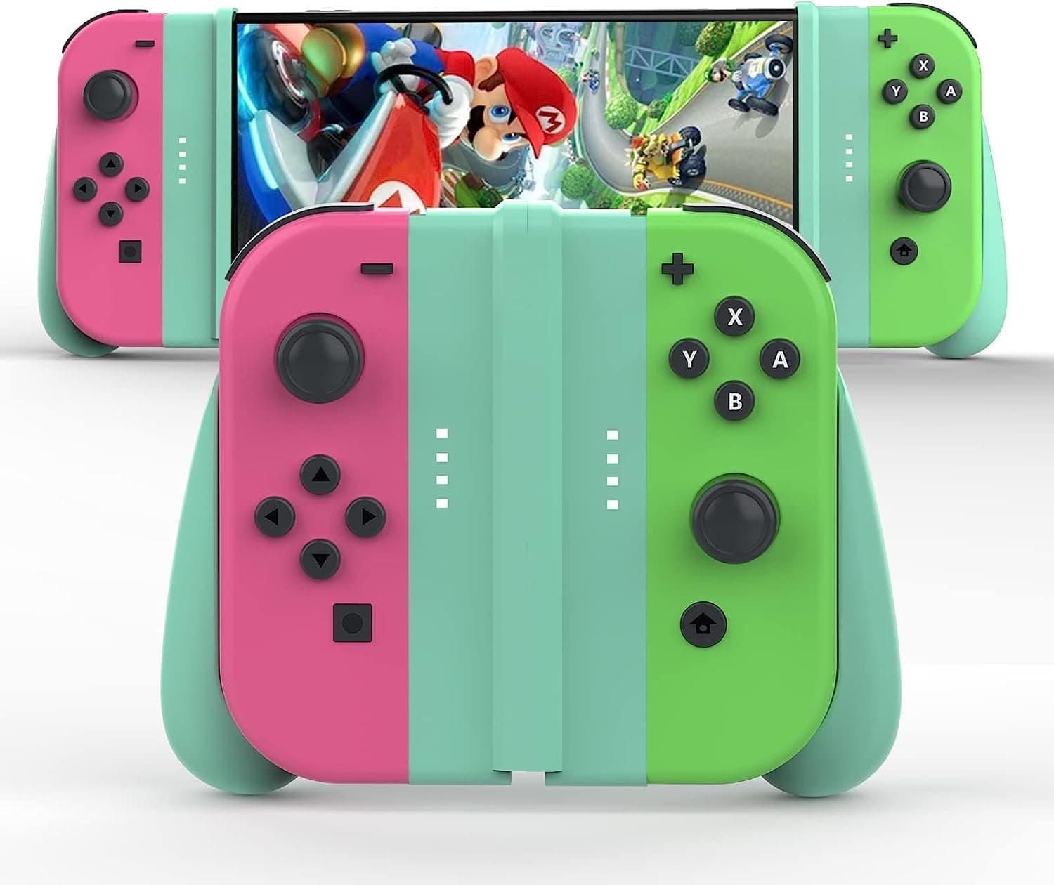 Switch Joycons Detachable Grip Compatible with Nintendo Switch/Switch OLED JoyCons Controllers, Light Green Nintendo Switch Accessories