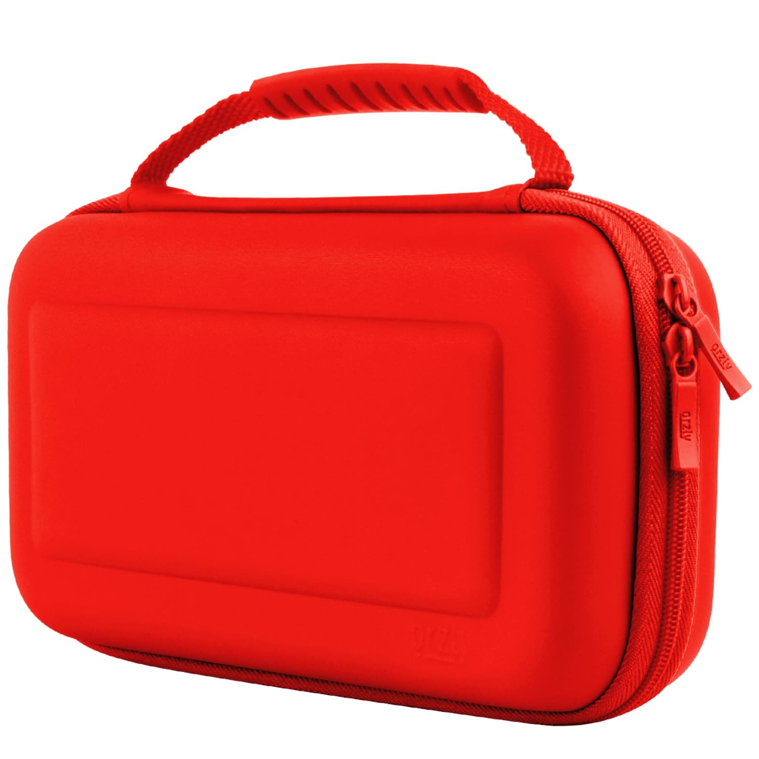 Orzly Carrying Case for Nintendo Switch OLED and Switch Console - Red Protective Hard Portable Travel case Shell Pouch for Nintendo Switch Console & Accessories