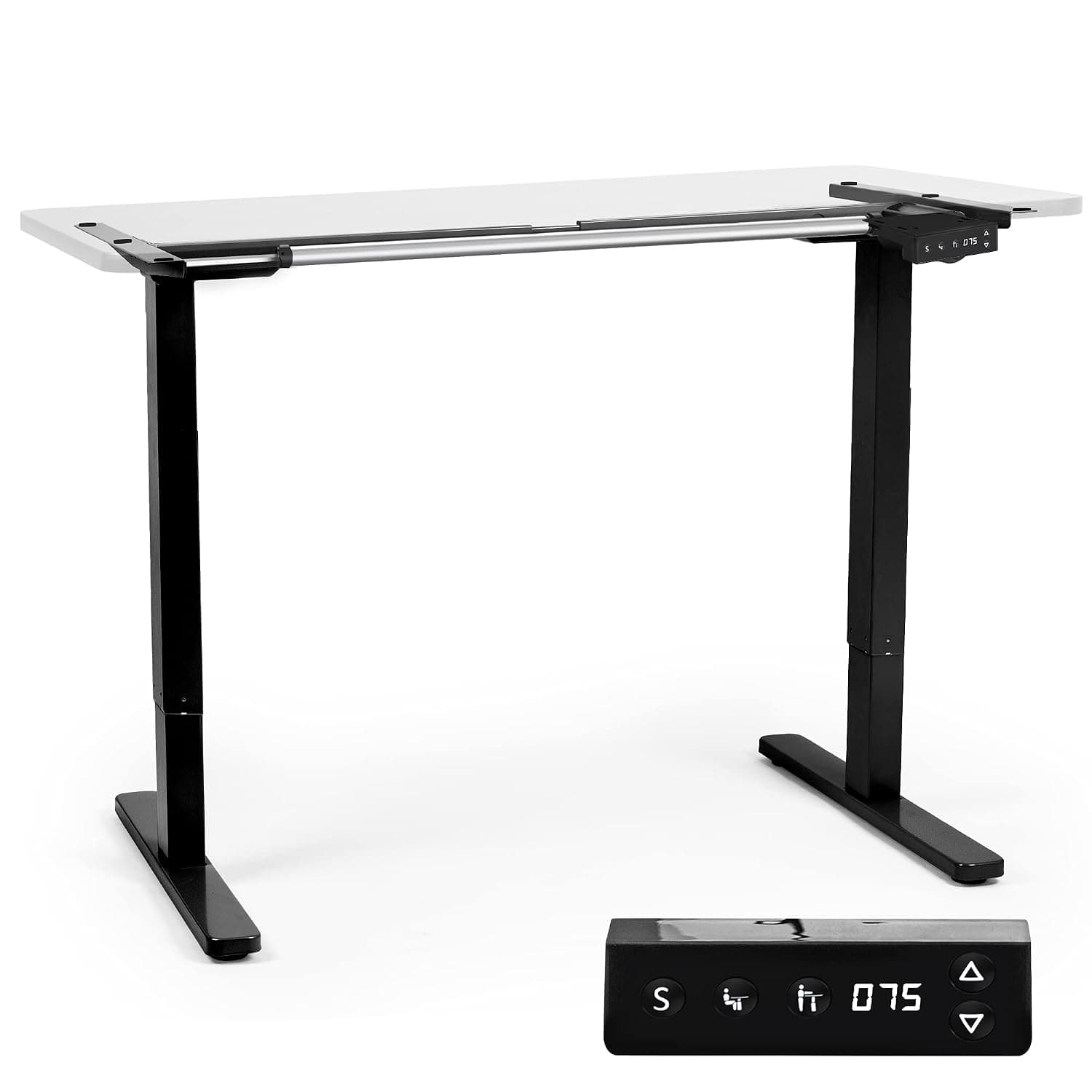 Duronic TM12 BK Sit-Stand Desk Frame | Electric Standing Desk Table | Frame Only | Height Adjustable from 71 to 116 cm | Ergonomic Workstation | Black | Memory Function | Motor