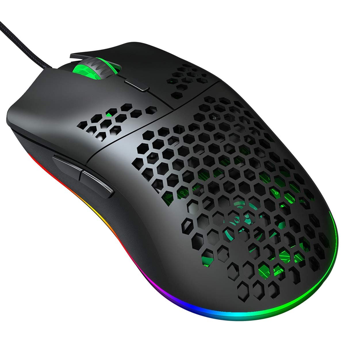 Queen.Y RGB Gaming Mouse, PC Gamer Mouse with Programmable Buttons 6400 DPI/RGB Lighting/Adjustable Game Profiles, USB Wired Mouse with Ergonomic Design for MMO, MOBA or FPS Games for PC/Mac