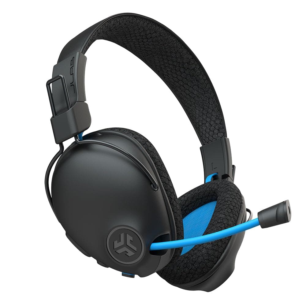 JLab Play Pro Gaming Wireless Headset, 60+ Hour Bluetooth 5 Playtime, 60ms Super-Low Latency, Retractable Boom Mic, AUX Gaming Cord, Black