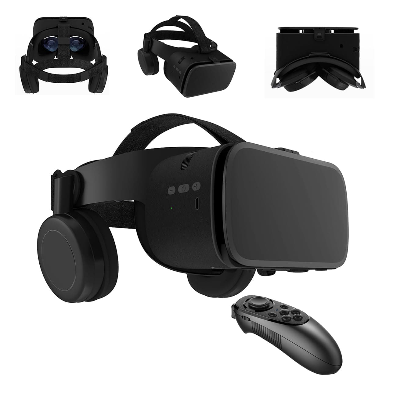 VR Headset for Phone Virtual Reality headsets with Remote Control, Mobile VR 3D Video Glasses Goggles for Movies & Play Games, Compatible for iPhone Android Phones (Black)
