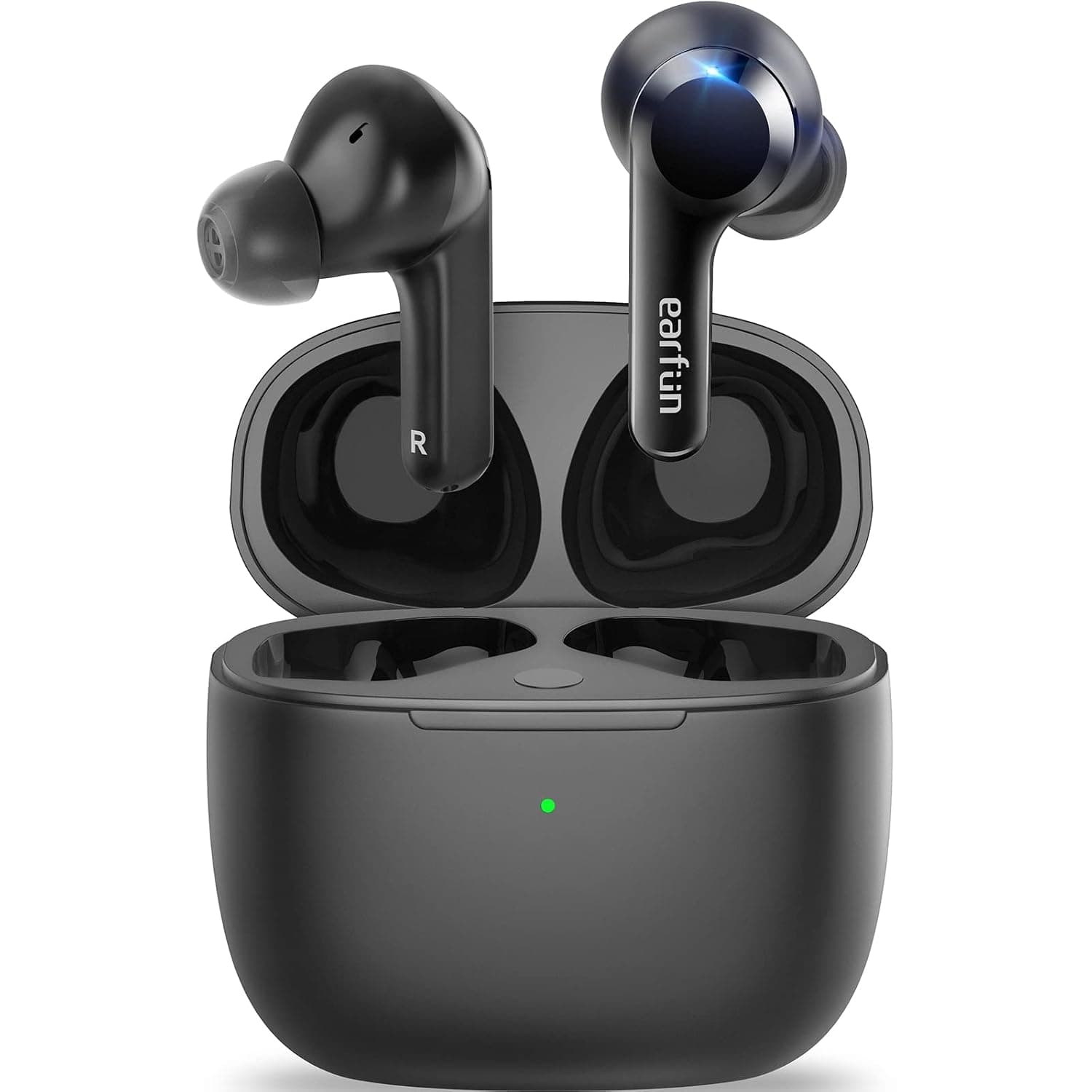 EarFun Air Wireless Earbuds, [What Hi-Fi Awards], Rich Sound Deep Bass | 4 Mics Clear Call, Sweatshield™ IPX7 Waterproof, Clear Sound, Wireless Charge, Game Mode, App Customize EQ, 35H