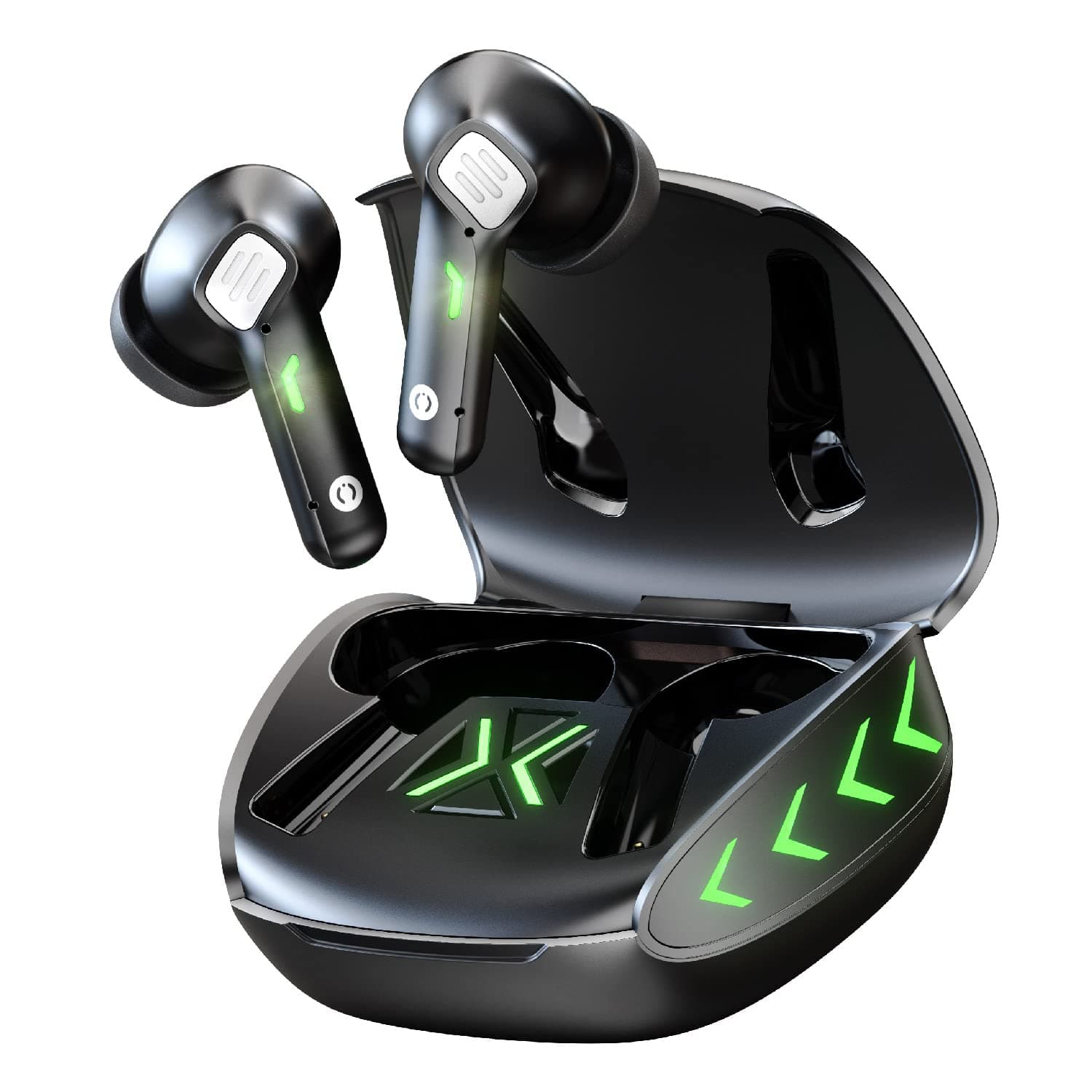 MuveAcoustics HYPE True Wireless Gaming Earbuds - 30-Hr Battery Life, Comfortable Fit, Dual Mic ENC for Calls, Low Latency for Mobile & PC Gaming, Black