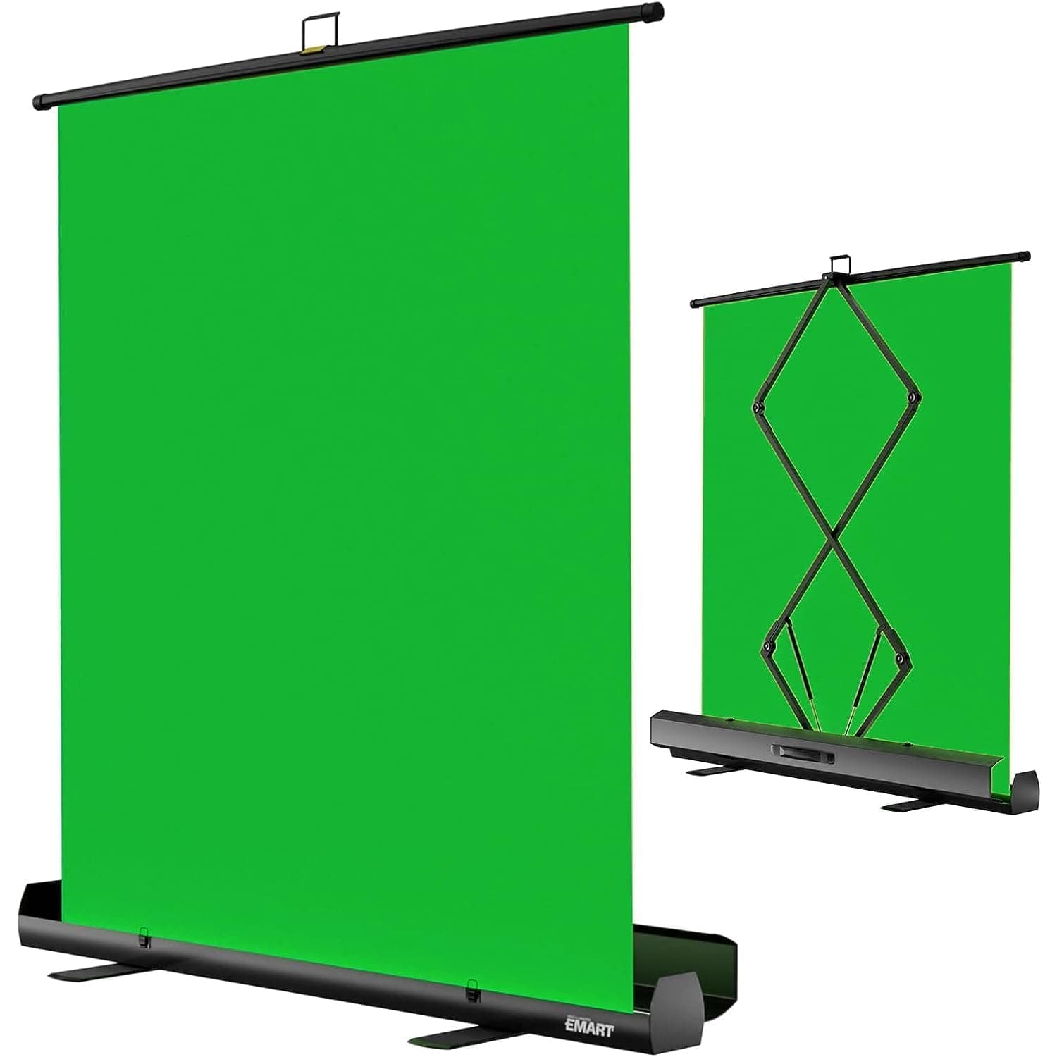 EMART Green Screen, 155 x 200cm, Chroma Key Panel Photography Background | Collapsible Greenscreen Background with Stand, for Photo Studio, Streaming, Video Conferencing, TikTok, Zoom