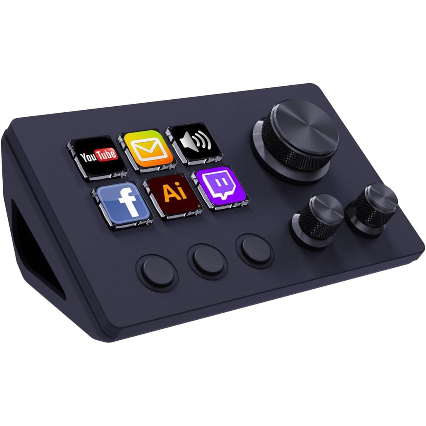 Treaslin N3 Programmable Stream Controller Deck with LCD Keys&Knobs-Custom Macro Keypad for Streaming(OBS,Twitch,YouTube),Content Creation (Adobe)&Gaming-Win&Mac