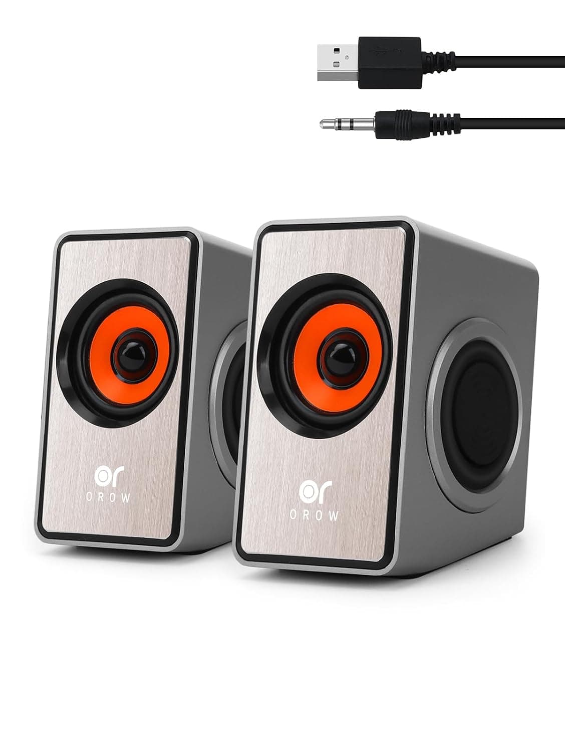 OR O R O W OROW Computer Speakers,PC Speakers with Subwoofer,Stereo 2.1 Speakers for PC/Laptop/Monitor,Desktop Speakers with LED,11W RGB Gaming Speakers with Volume Control (Desktop Speakers)