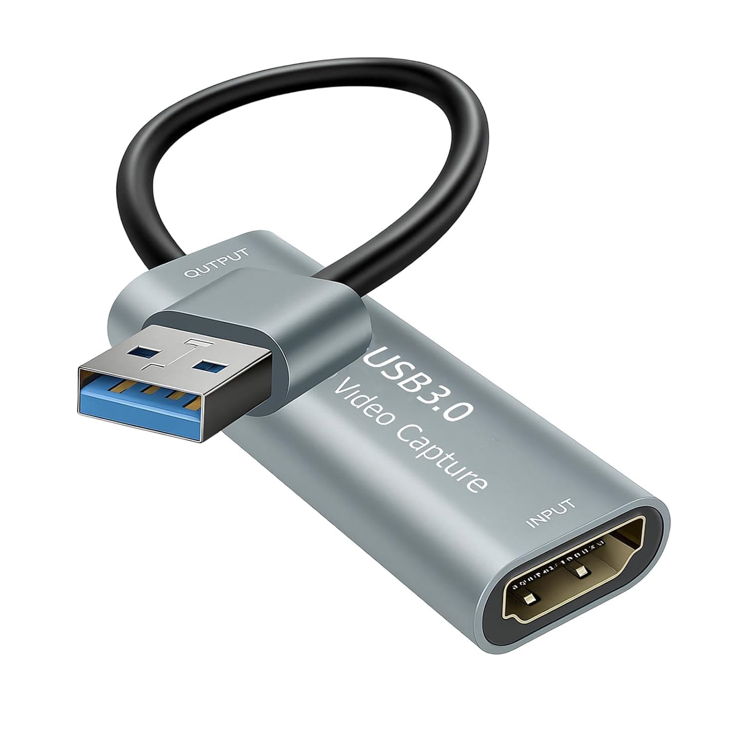 HDMI to USB 3.0 Capture Card, HDMI Audio Video Capture Device, 4K 2K 1080P@60HZ 60FPS Game Capture Card for Streaming Teaching Windows Mac Linux PS5 Xbox Gaming Broadcasting Video Recording on OBS