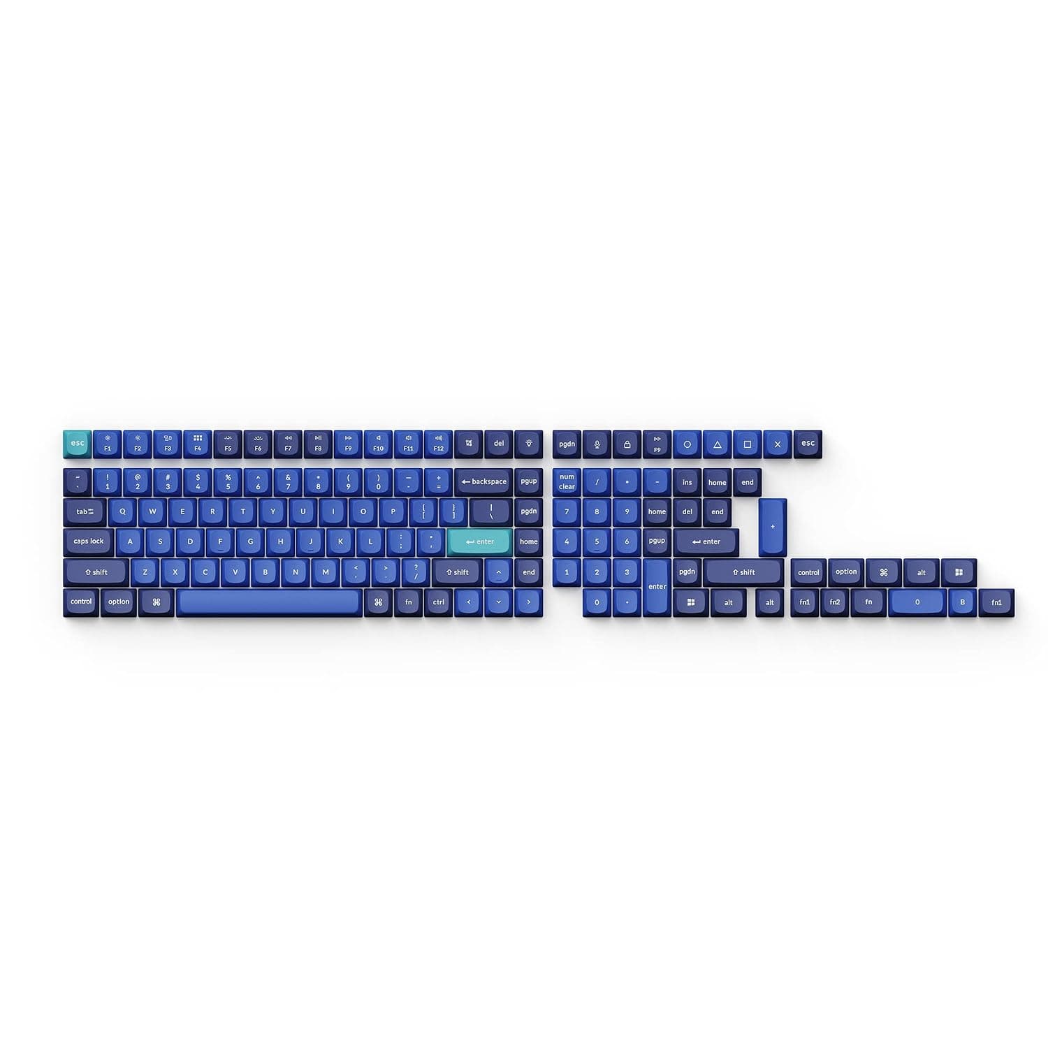 Keychron Double Shot OSA PBT Keycap Full Keycap Set (134 Keys) - Light and Dark Blue