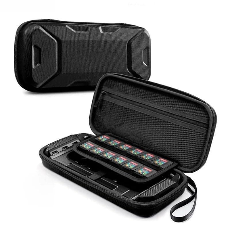 Large Capacity Carrying Case for Nintendo Switch 2, Hard Shell Portable Pouch for Console Accessories and Game Cards Scratch Resistant Travel Commute Use, Black