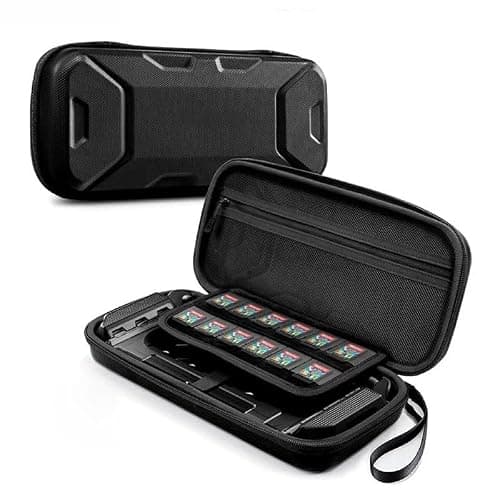 Large Capacity Carrying Case for Nintendo Switch 2, Hard Shell Portable Pouch for Console Accessories and Game Cards Scratch Resistant Travel Commute Use, Black