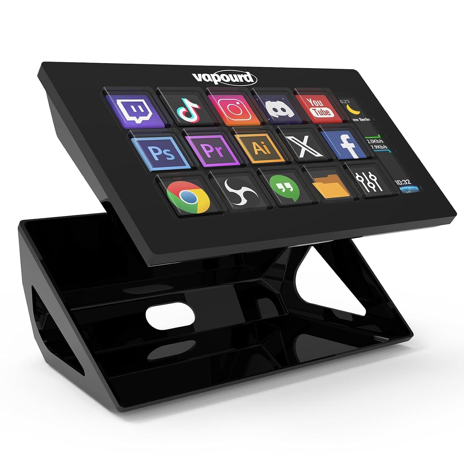 Stream Control Deck, Studio Controller, 15 Macro Keys, Customizable LCD Buttons,trigger actions in apps and software like OBS,Twitch,YouTube,Compatible with Mac PC for Content Creators,Live Streaming