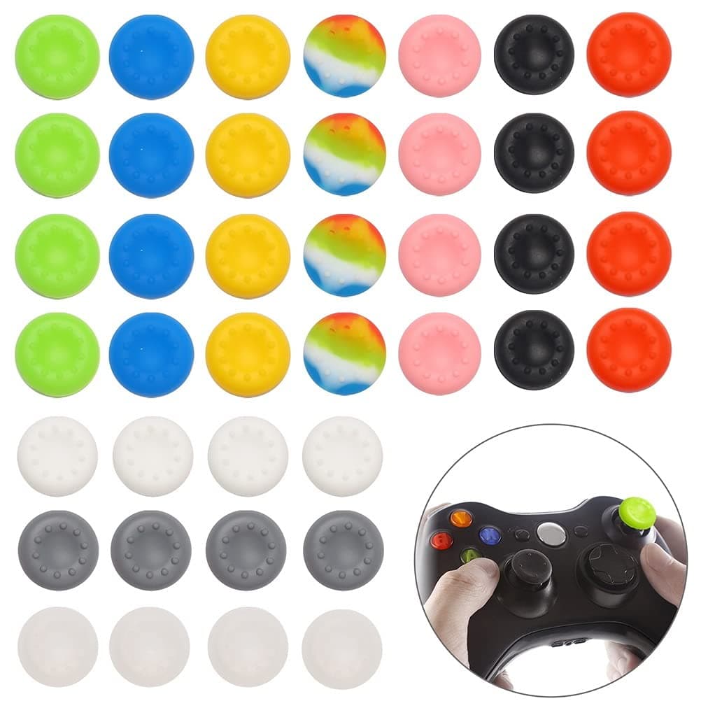 40Pcs Silicone Xbox Thumb Grips Cap Cover,Joystick Silicone Accessories Replacement Parts ​for PS2, PS3, PS4, PS5, Xbox 360, Xbox One, Xbox Series X/S Controller, Multi-color | Silicone Accessories Replacement Parts ​for PS2, PS3, PS4, PS5, Series Controller, Multi-color