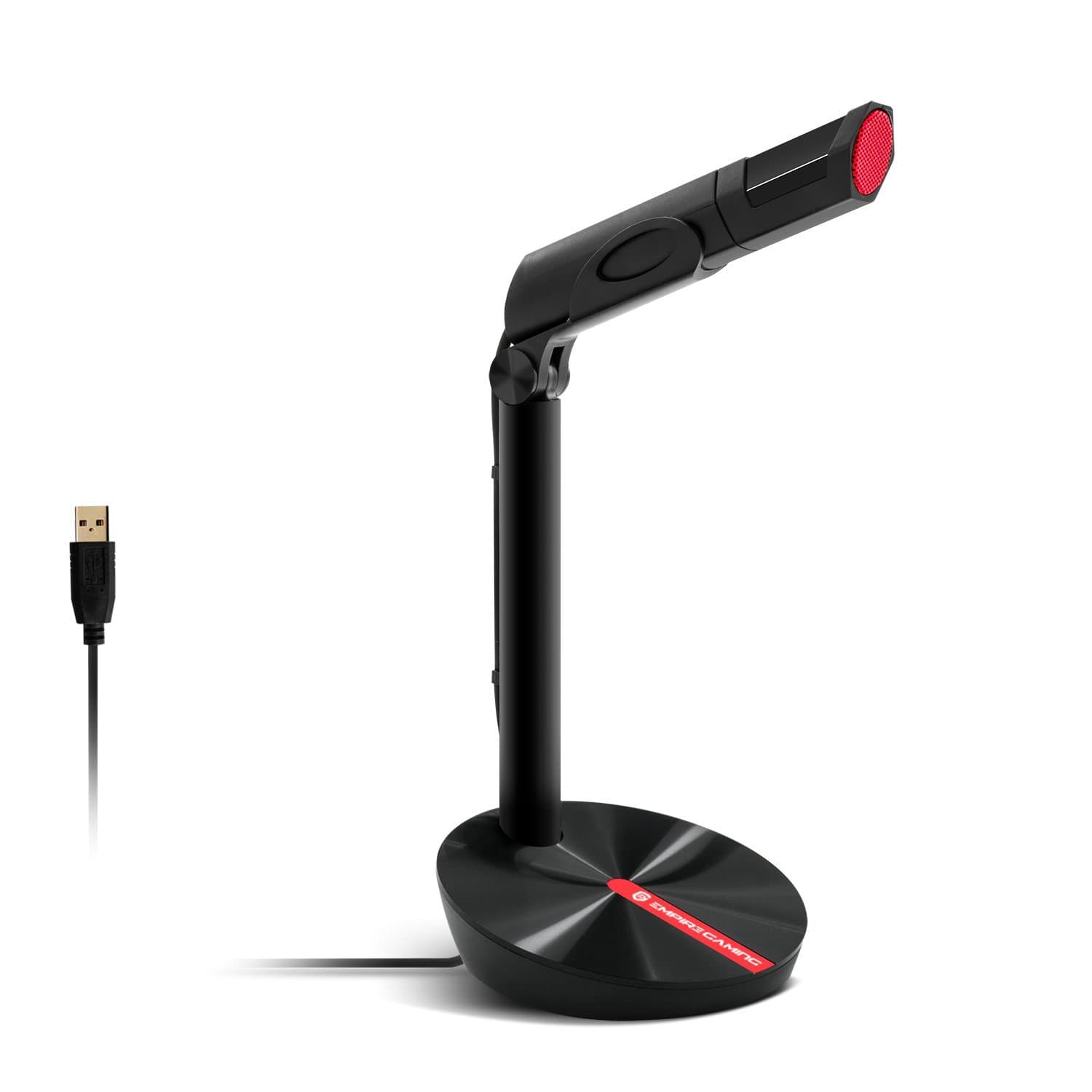 EMPIRE GAMING - USTREAM USB Microphone Ideal for Gaming and Live Streaming - Compatible with PC, MAC, PS4 and Applications:Twitch, YouTube, Discord, etc. - Black/Red