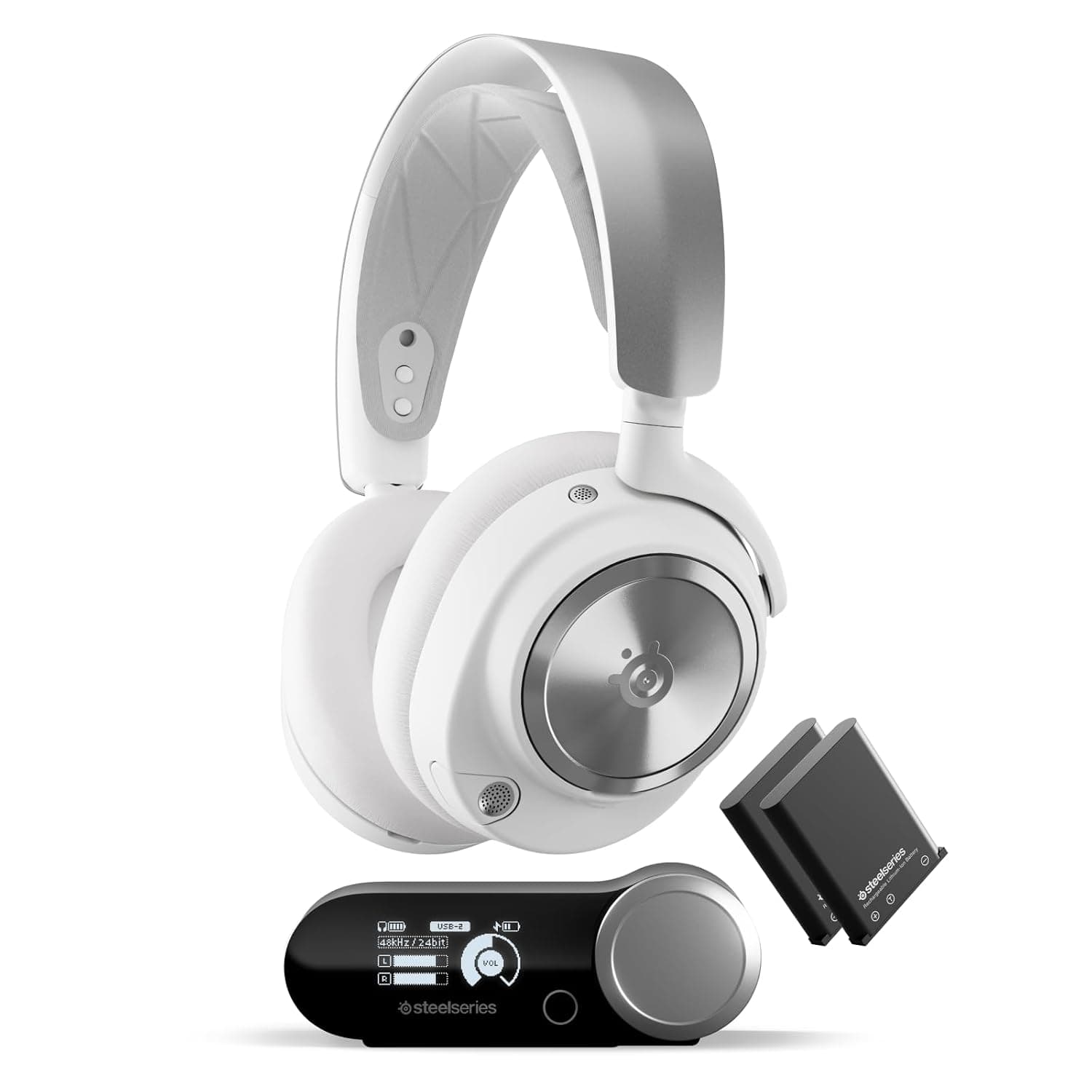 SteelSeries Arctis Nova Pro Wireless - Multi-System Gaming Headset (PS5 & PC / Switch + Bluetooth) - Unlimited Battery Life; 2 Hot-Swap Batteries - Active Noise Cancellation - ClearCast Gen2 Mic