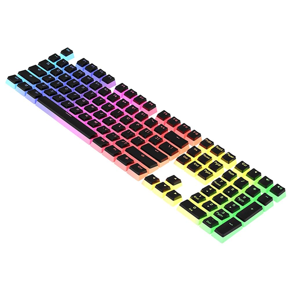 Pbt Keycaps, Cherry Shaft Mechanical Keyboard Keycap, Compatible with Most Mechanical Keyboards, Double Shot Pudding - Style Keycaps, MX STEMS Gaming Keyboard key cap, Standard Iso 108 Keys -Black