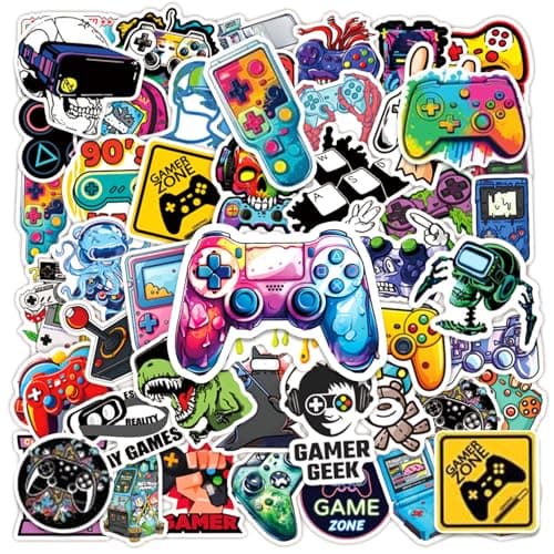 Gaming Stickers for Boys 50 Pack Vinyl Waterproof Fits Game Controller